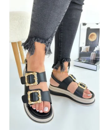 Stan Siyah Cilt Sandalet