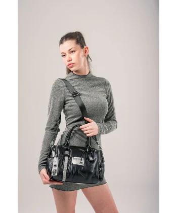 Stella Siyah Cilt Omuz Çantası