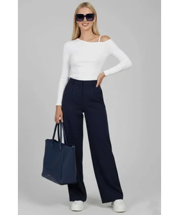 Tek Omuz İpli Bluz Beyaz T4328