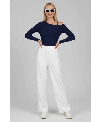 Tek Omuz İpli Bluz Lacivert T4328