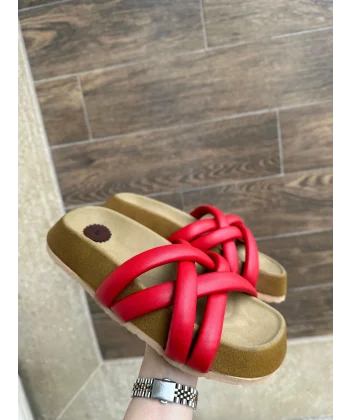 Tenda Kırmızı Cilt Terlik