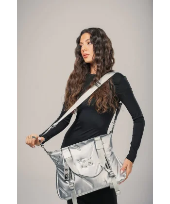 Tiven Gri Cilt Omuz Ve Kol Çantası