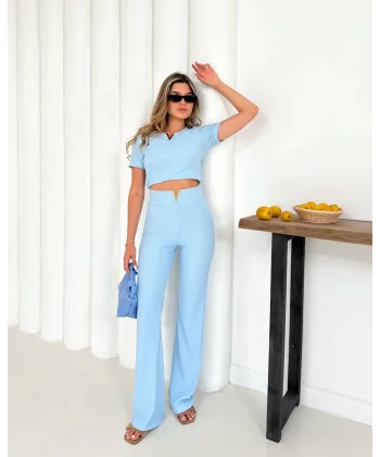 V aksesuarlı ottoman takım mavi s255850