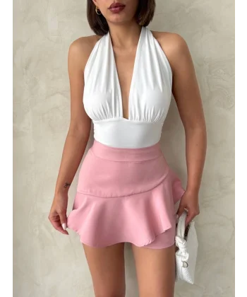 Valonlu fırfırlı şort s24683