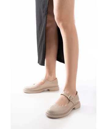 YSN-4444 Bej Rugan Günlük Bayan Ayakkabı