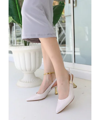 Zalin Bej Rugan Topuklu Ayakkabı