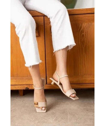 Zıan Bej Topuklu Ayakkabı