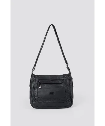 Ziwen Siyah Cilt Omuz Çantası