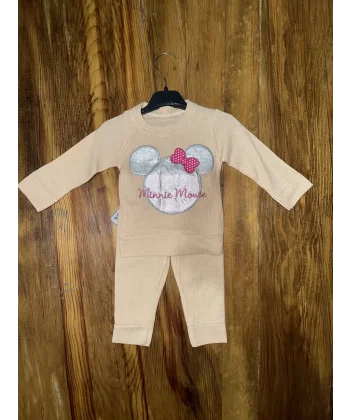3-12 aylık ayıcık desenli takım krem