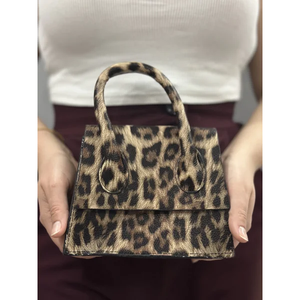 luxe leopar cilt çanta