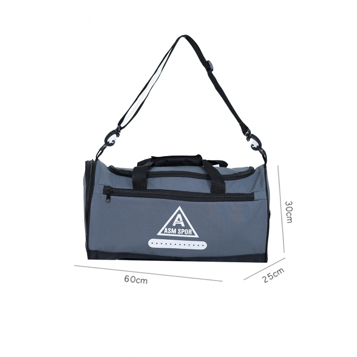 ASM SPOR  ÇOK KULANIŞLI HESTİAL KUMAŞ SPOR ÇANTASI 45 L GRİ-BEYAZ