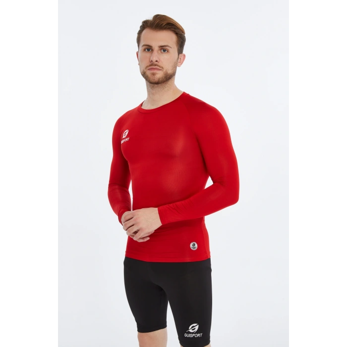 Asm Spor Erkek Termal İçlik-Uzun Kollu,Nefes Alabilir,Kırmızı Sporcu Üstü