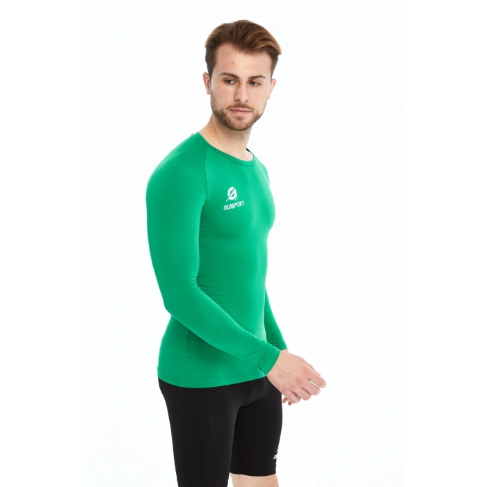 Asm Spor Erkek Termal İçlik-Uzun Kollu,Nefes Alabilir,Yeşil Sporcu Üstü