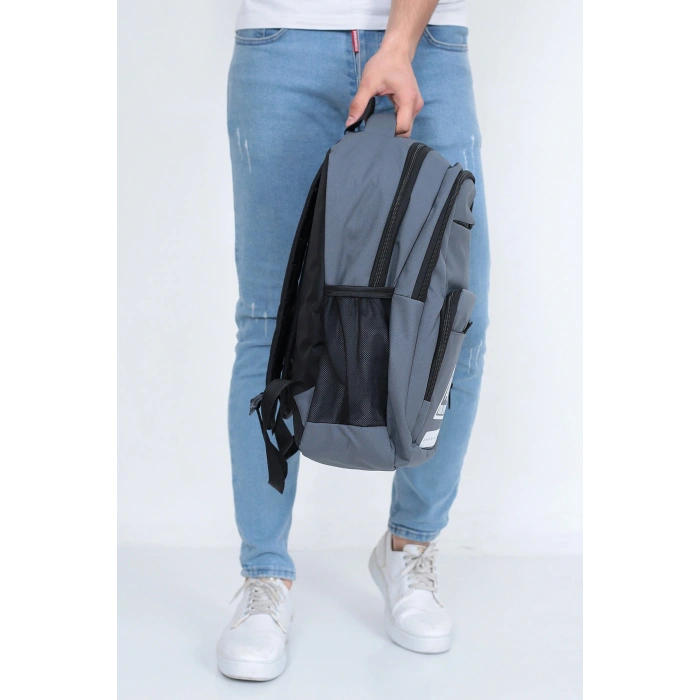 ASM Spor Sırt Çantası 30L | Okul, Spor, Seyahat ve Günlük Kullanım – Gri/Beyaz