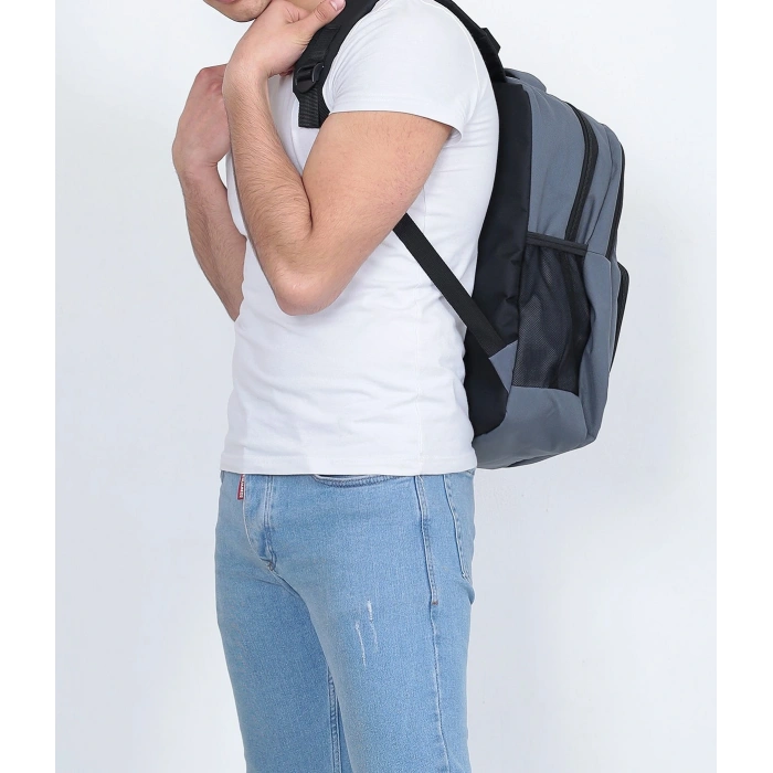 ASM Spor Sırt Çantası 30L | Okul, Spor, Seyahat ve Günlük Kullanım – Gri/Beyaz