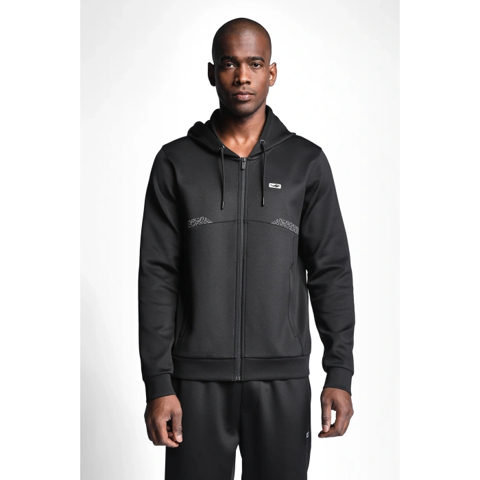 Lescon Siyah Erkek Fermuarlı Kapüşonlu Sweatshirt 22N-1138