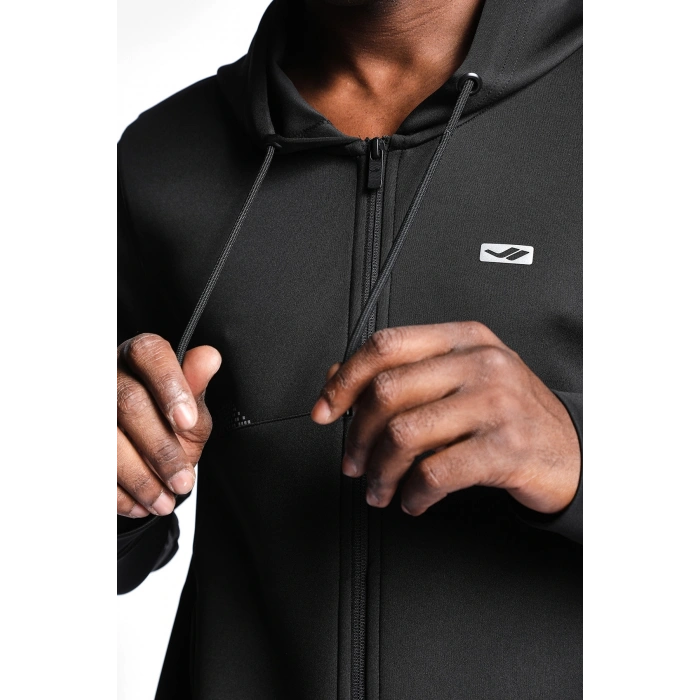 Lescon Siyah Erkek Fermuarlı Kapüşonlu Sweatshirt 22N-1138