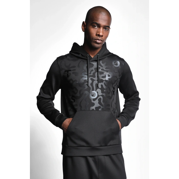Lescon Siyah Erkek Kapüşonlu Sweatshirt 22N-1142