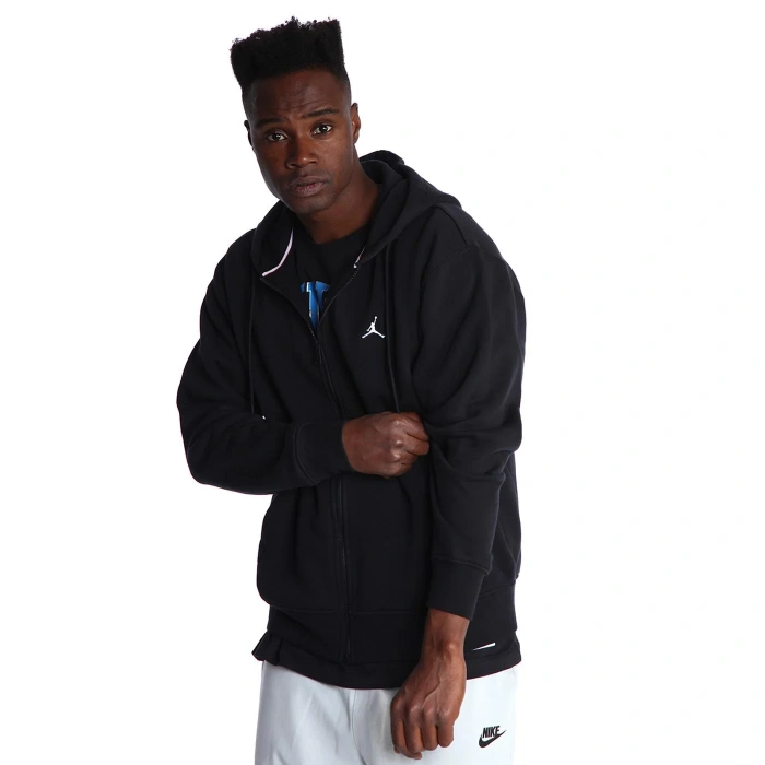 Nike M Jordan Ess Flc Fz Hoodie Erkek Siyah  Sweatshirt DQ7350-010