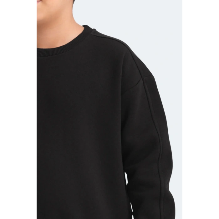 Slazenger LOGAN Unisex Çocuk Siyah Sweatshırt