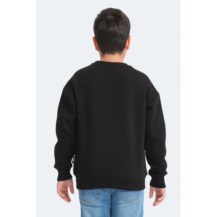 Slazenger LOGAN Unisex Çocuk Siyah Sweatshırt