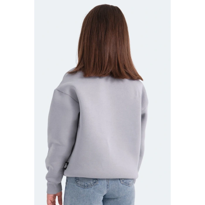 Slazenger LOGAN Unisex Çocuk Taş Gri Sweatshırt