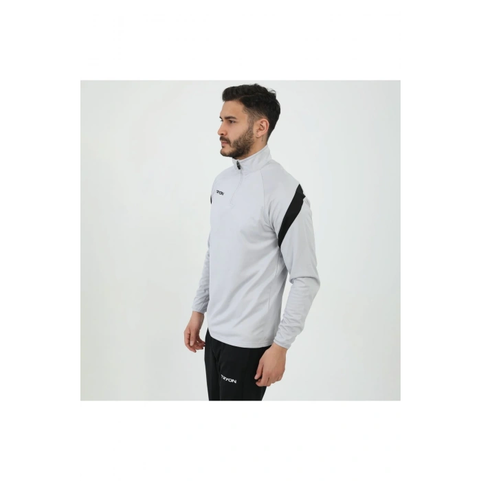 TRYON / ANTRENMAN SWEAT EVO PRO YARI FERMUAR GRİ-SİYAH