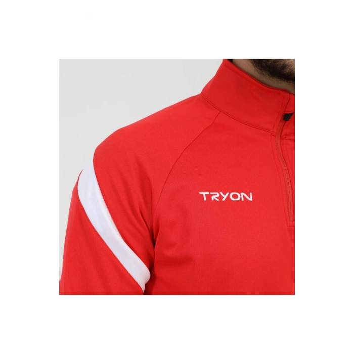 TRYON / ANTRENMAN SWEAT EVO PRO YARI FERMUAR KIRMIZI-BEYAZ