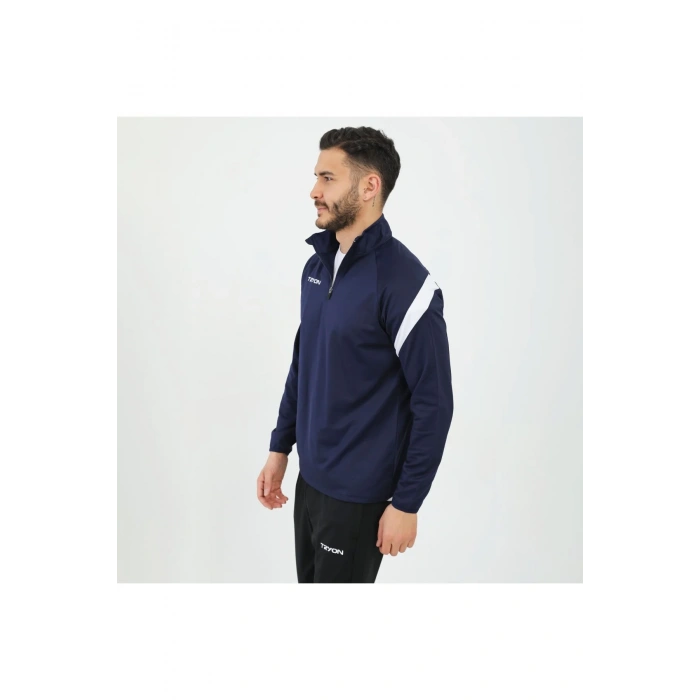 TRYON / ANTRENMAN SWEAT EVO PRO YARI FERMUAR LACİVERT-BEYAZ