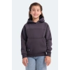 Slazenger LENE Unisex Çocuk Kapüşonlu Cepli Koyu Gri Sweatshırt