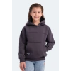 Slazenger LENE Unisex Çocuk Kapüşonlu Cepli Koyu Gri Sweatshırt