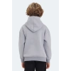 Slazenger LEVON Unisex Çocuk Kapüşonlu Cepli Taş Gri Sweatshırt