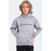Slazenger LEVON Unisex Çocuk Kapüşonlu Cepli Taş Gri Sweatshırt