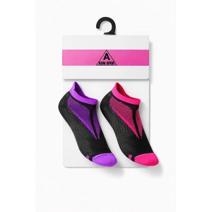 ASM Spor Bayan 2li Günlük Çorap Siyah-Pembe-Mor