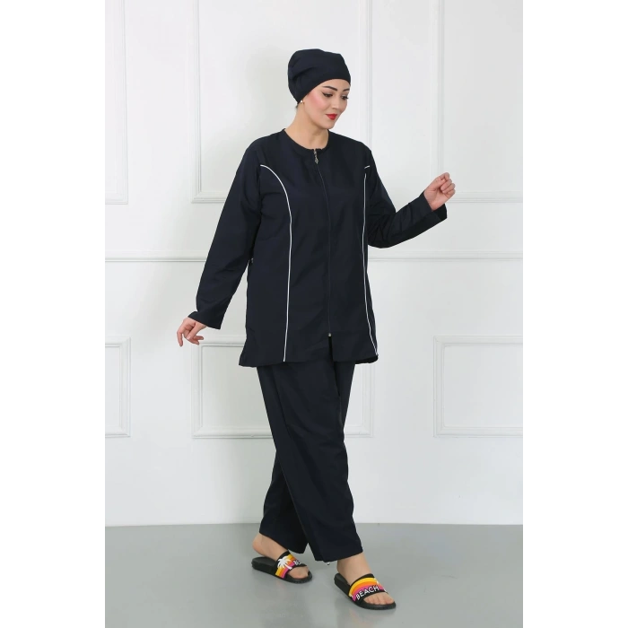 Büyük Beden Tesettür Büyük Mayo Lacivert