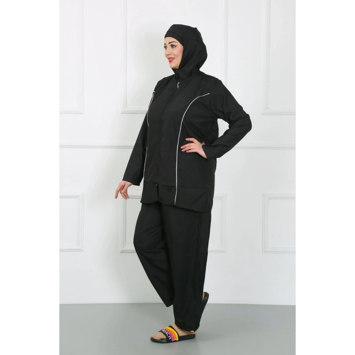 Büyük Beden Tesettür Büyük Mayo Siyah