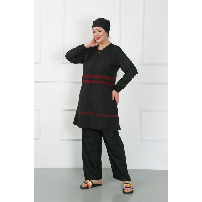 Büyük Beden Tesettür Mayo Siyah