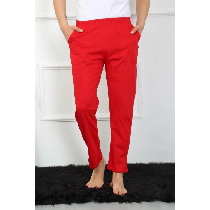 Erkek Pamuk Kırmızı Tek Alt Pijama
