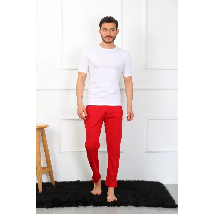 Erkek Pamuk Kırmızı Tek Alt Pijama