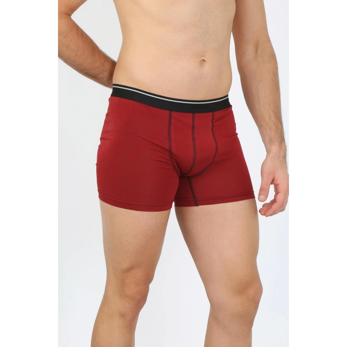 Erkek Pamuk Likralı Boxer Bordo