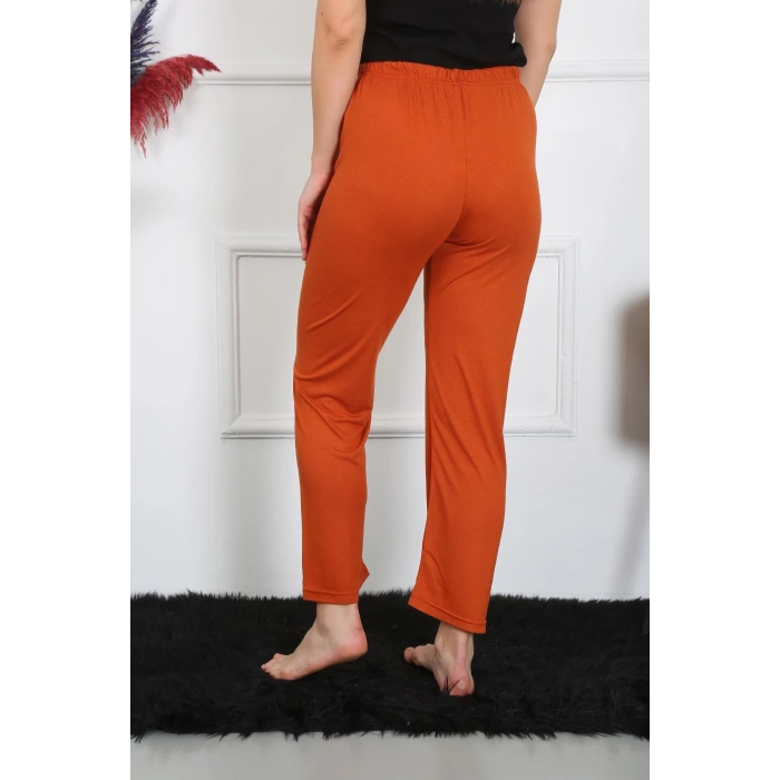 Kadın Pamuk Penye Tek Alt Pijama Kremit