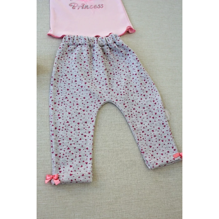 Lenaca 3-6 6-9 9-12 Ay Full Star Nakışlı Şapkalı Uzun Kollu Sweat 3lü Erkek Bebek Takımı