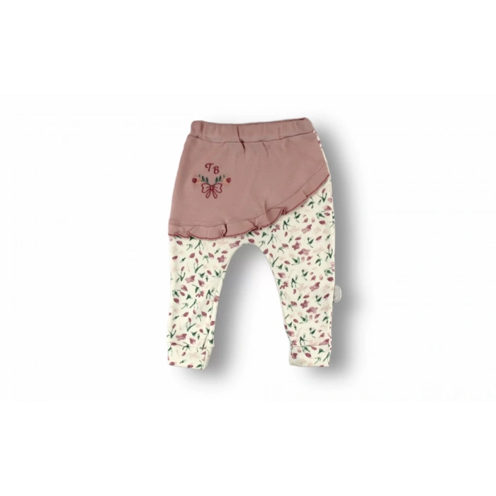 Lenaca 3-6 6-9 9-12 Ay Tb Çiçek Nakışlı Bandanalı Uzun Kollu Zıbınlı 3lü Kız Bebek Takımı