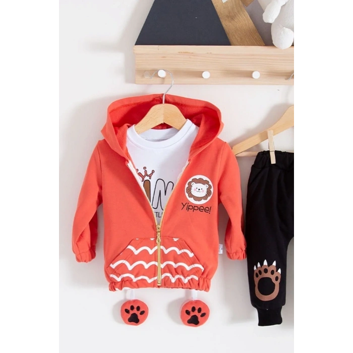 Lenaca Aslan Desenli 3lü Erkek Bebek Takımı