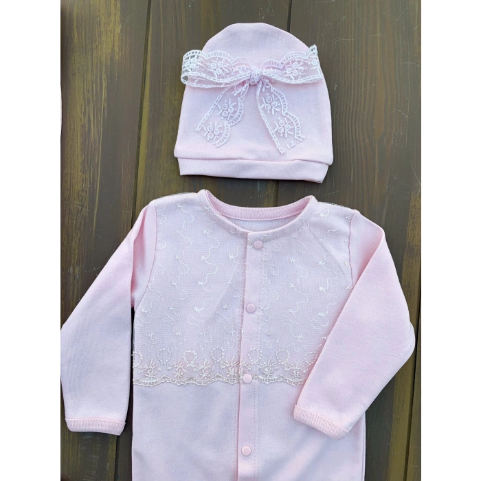 Lenaca Dantel İşlemeli 10 Parça Yeni Doğan Hastane Seti %100 Pamuk