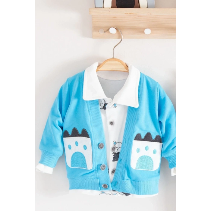 Lenaca Mause Gömlek Yakalı 3lü Erkek Bebek Takımı