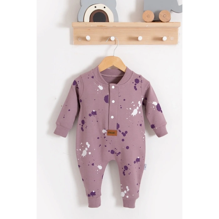 Lenaca Puantiye Desenli Pamuklu Kız Bebek Tulum