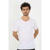 Erkek Açık Yaka Beyaz Penye Atlet