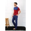 Erkek Penye 3lü Parlamentmavi Parçalı Pijama Takımı