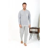 Erkek Uzun Kol Penye Gri Pijama Takımı
